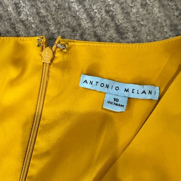 ANTONIO MELANI Gold Wide Leg Romper with Sash/Tie - Picture 7 of 8